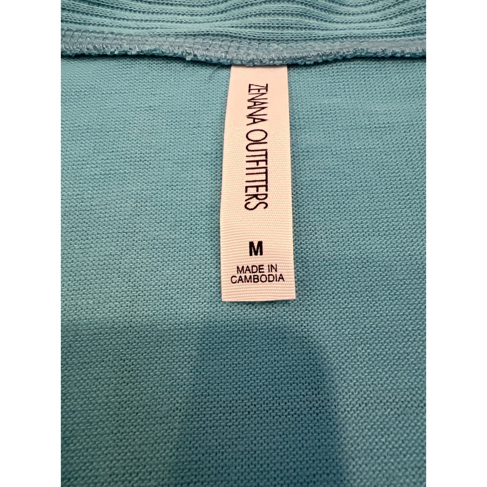 Zenana Outfitters M Robin Egg Blue Snap Cardigan Coastal Preppy Lightweight - Picture 4 of 9